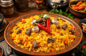 Learn how to make authentic Uzbek Plov (Pilaf) with this detailed recipe. Perfectly spiced rice, tender meat, and aromatic vegetables make this dish a crowd-pleaser. Follow our step-by-step guide!