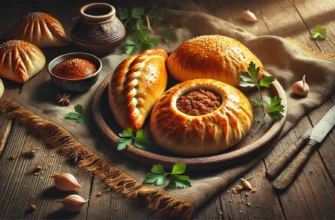 Freshly baked Uzbek samsa on a plate