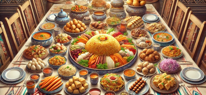 Traditional Uzbek dishes showcasing the rich culinary heritage