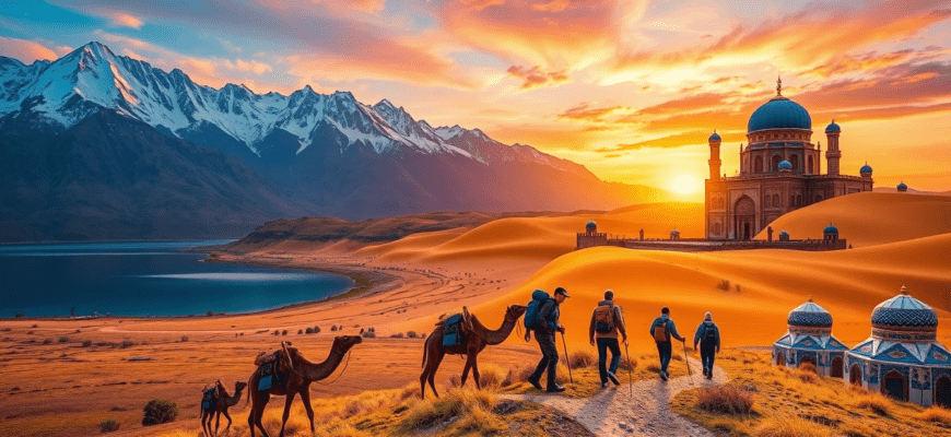 Travelers exploring Central Asia – mountains, deserts, and ancient cities