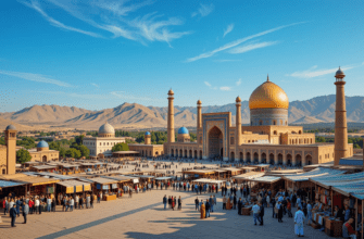 Stunning view of a famous tourist attraction in Uzbekistan