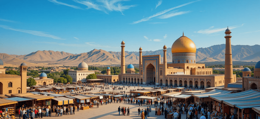 Stunning view of a famous tourist attraction in Uzbekistan