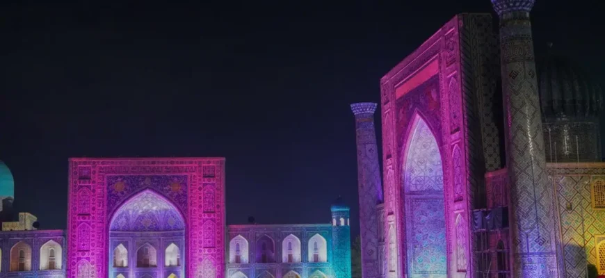 撒马尔罕雷吉斯坦广场全景航拍地图与必看美图