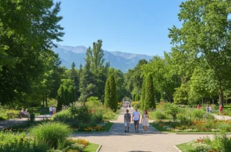 Almaty Botanical Garden pathways and plant collections