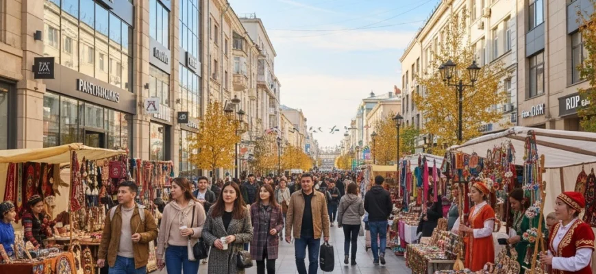 Arbat Street Almaty shopping promenade