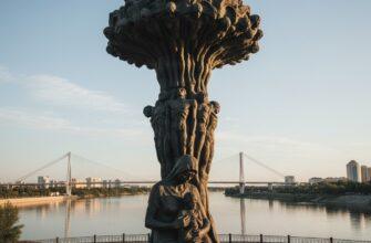 Stronger Than Death monument against sky in Semey, Kazakhstan