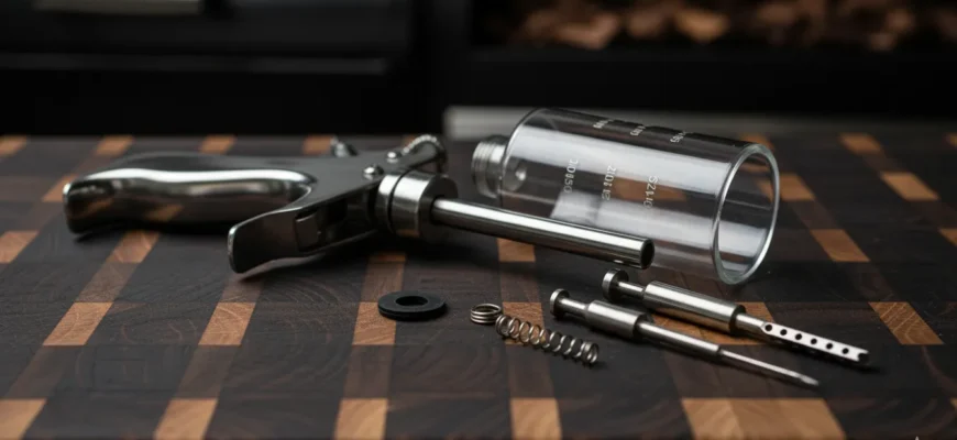 Butcher BBQ Gourmet Pistol Grip Meat Injector with stainless steel needles