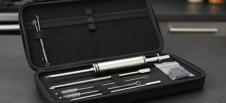 Ofargo Stainless Steel Meat Injector Kit with needles and case for BBQ and cooking