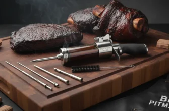 Premium USA-made stainless steel meat injector for BBQ with multiple needles