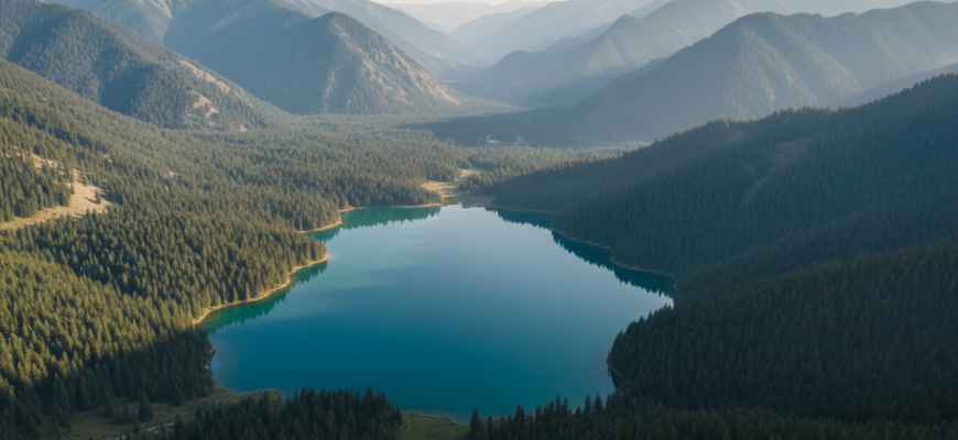 Kolsai Lakes National Park first lake forest mountains Kazakhstan