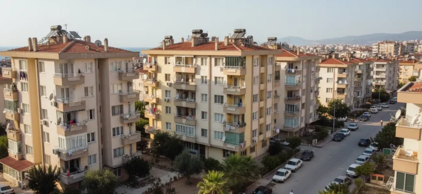 Günstige Wohnungen in Alanya Wohnanlage Küstenstadt Türkei Gebäude und Umgebung