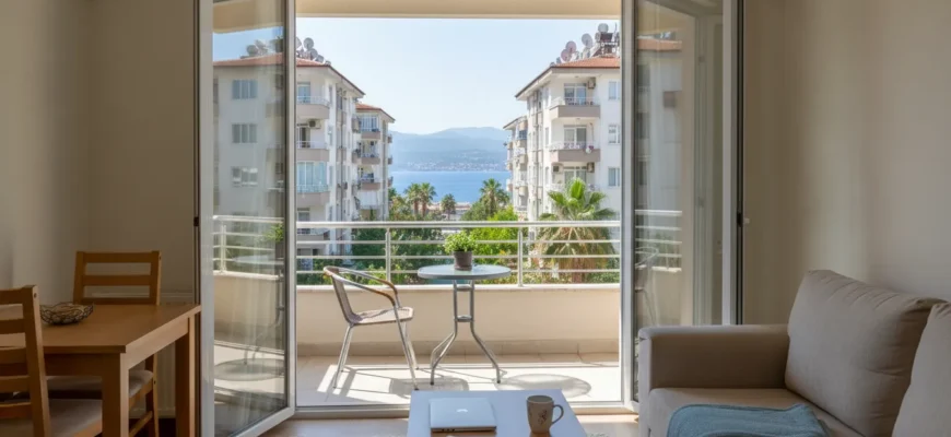 Langzeitwohnung in Alanya mit Meerblick und Wohnanlage - Alltagstaugliches Wohnen für 6-12 Monate